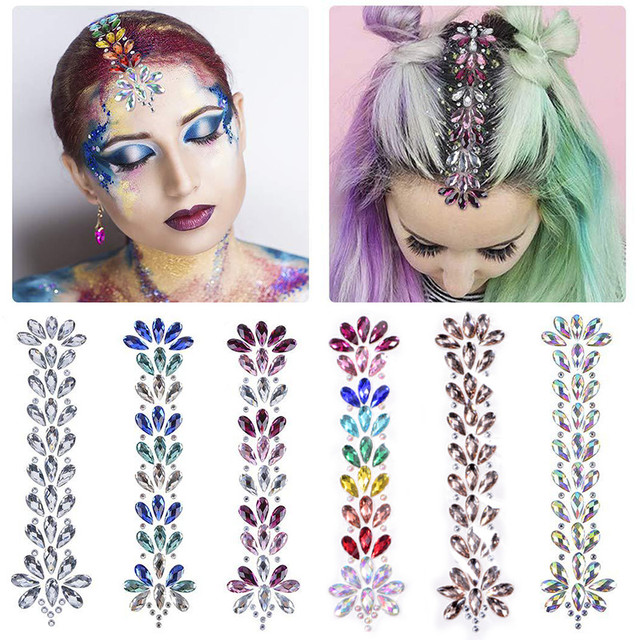 Rhinestone Sticker Hair, Gems Stickers Hair, Hair Stones Stickers